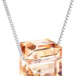 PLATO H S925 Sterling Silver Necklace Cubic Crystals Pendant Necklace for Women Allergy Free Unique Jewelry Gifts with Exquisited Gift Box Mothers Day Gifts